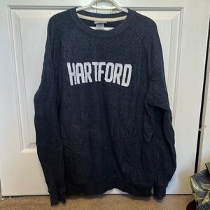 Black Crewneck Sweater with Ribbed Cuffs and Waistband